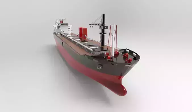 Cargo ship red black