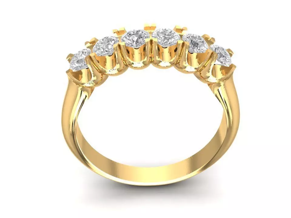 Classic Half Eternity Shared Prong Diamond Ring 770 3D print model