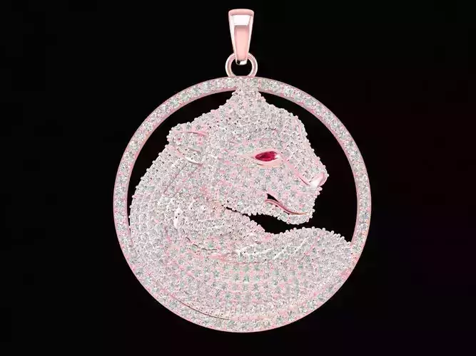 luxury diamond leopart pendant 771