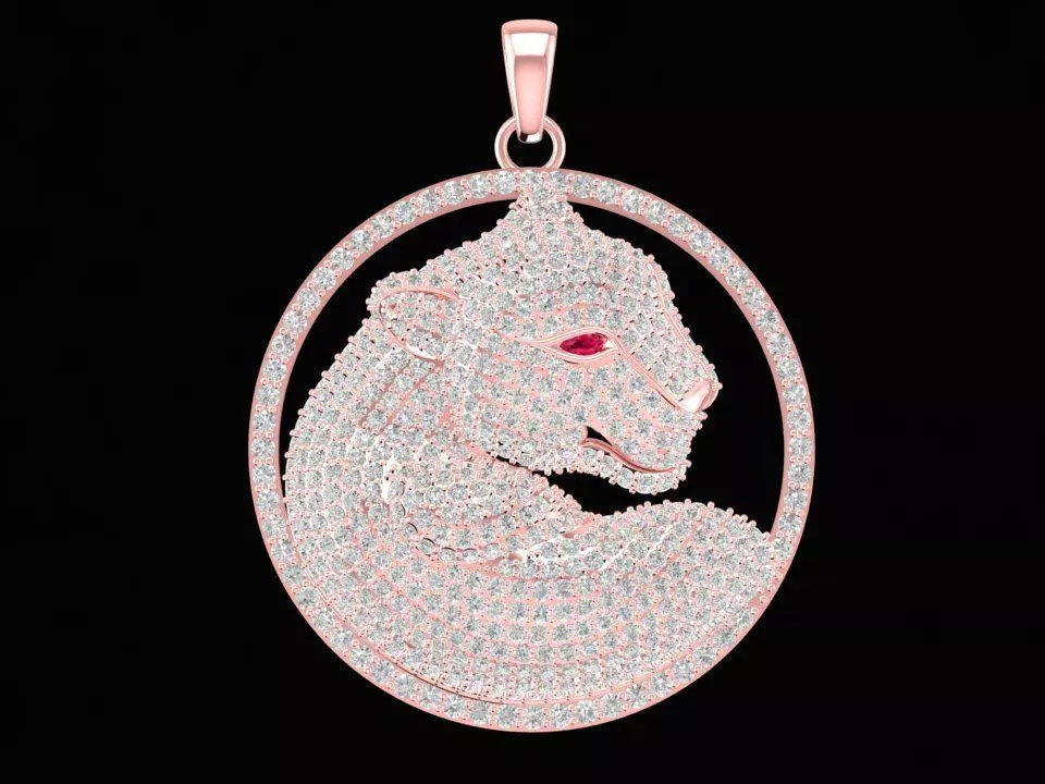 Luxury Pave Horse Round Pendant for Jewelry 771 3D print model