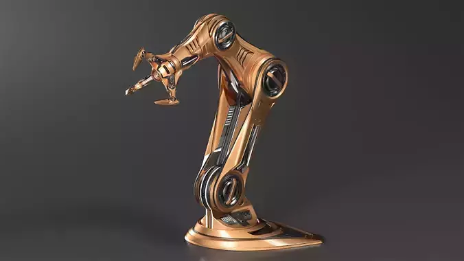 ROBOTIC ARM 5 Rigged and Animated 3D model