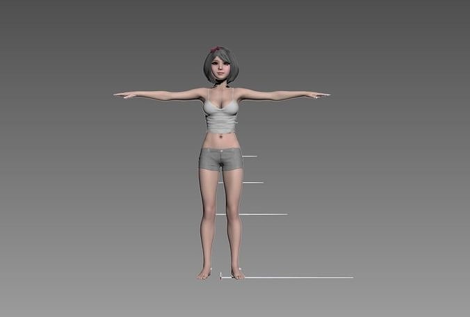 Asian-beautiful-female-model-3D woman Free 3D model