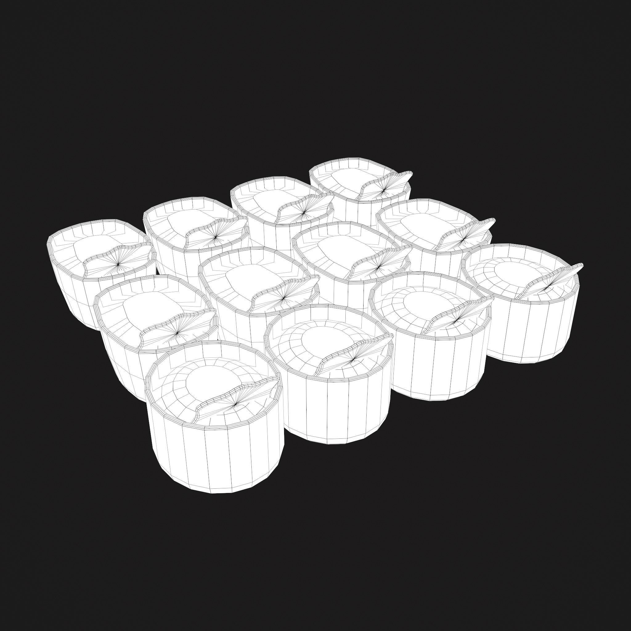Medieval Spice Baskets Low-poly 3D model_22