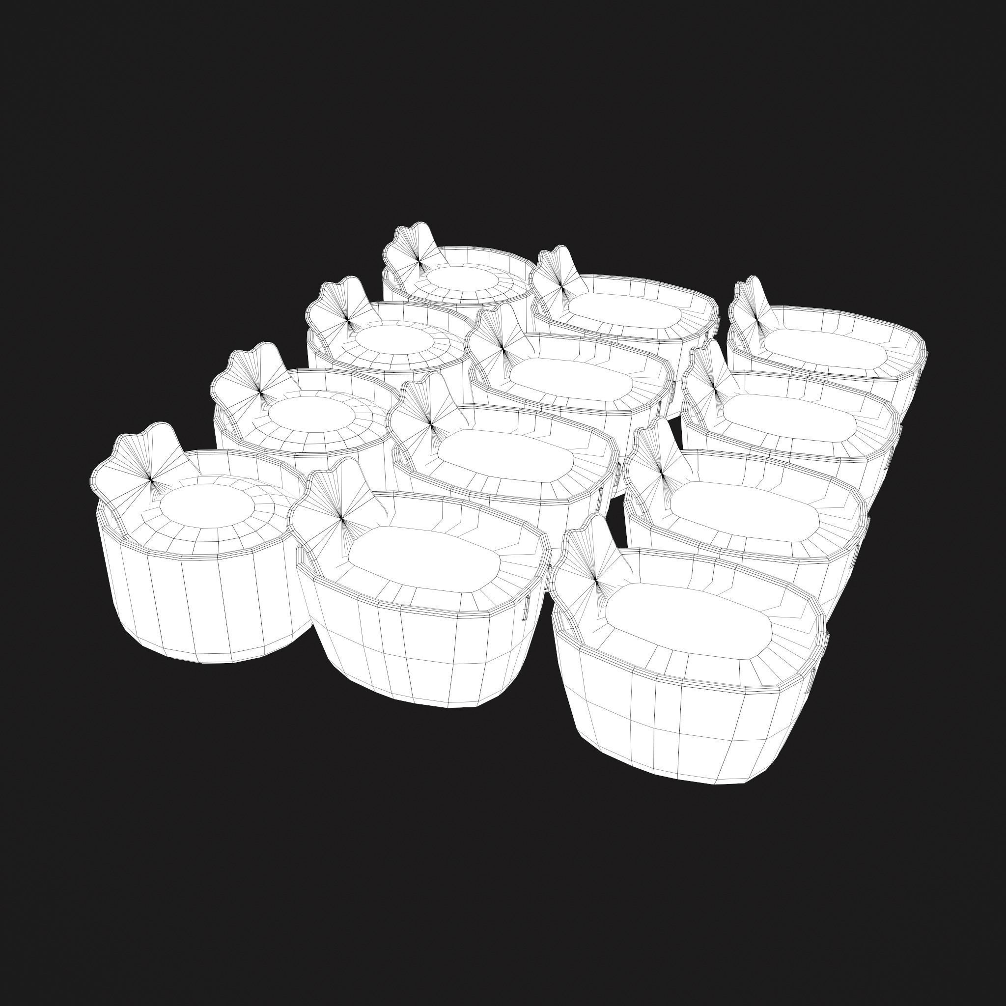 Medieval Spice Baskets Low-poly 3D model_23