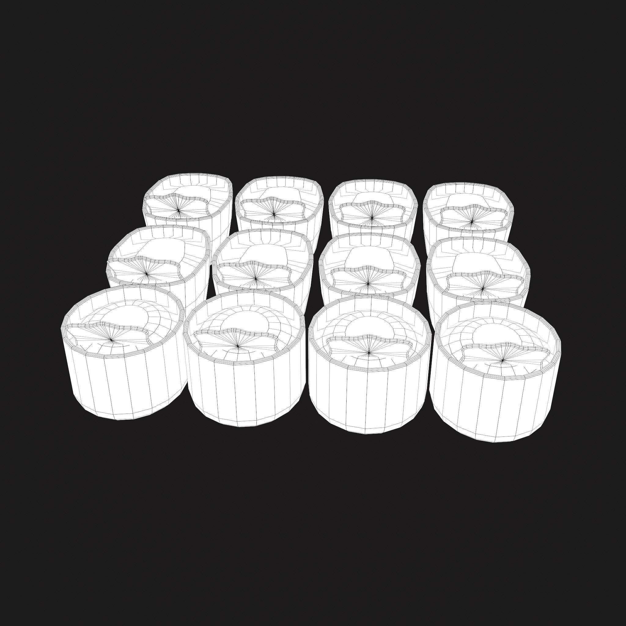 Medieval Spice Baskets Low-poly 3D model_27