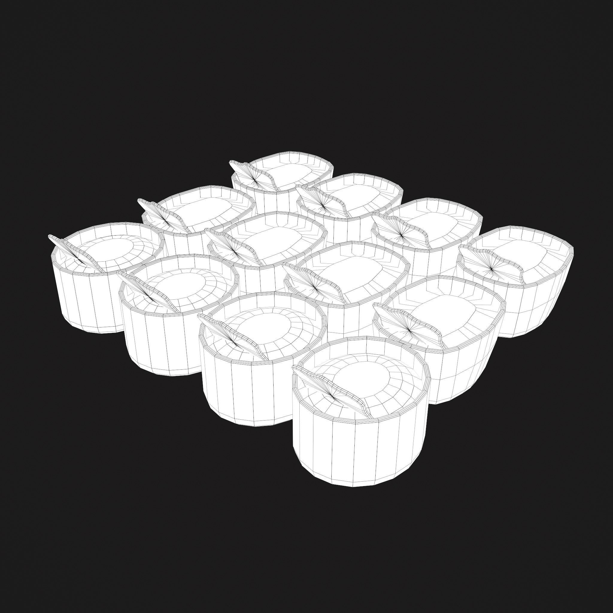 Medieval Spice Baskets Low-poly 3D model_26