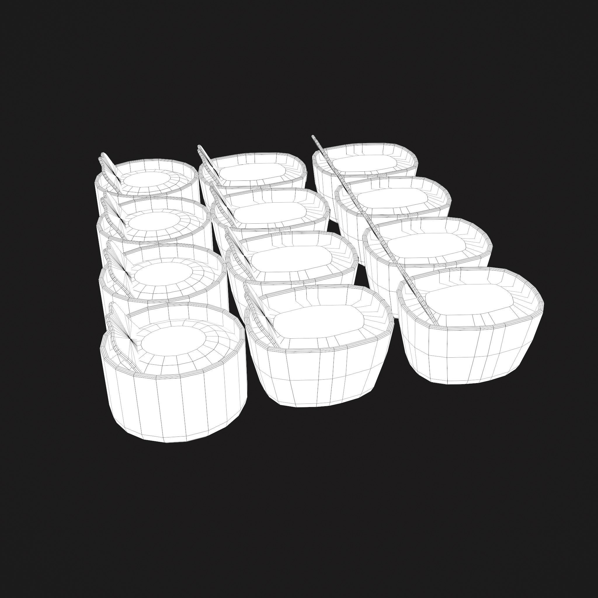 Medieval Spice Baskets Low-poly 3D model_25
