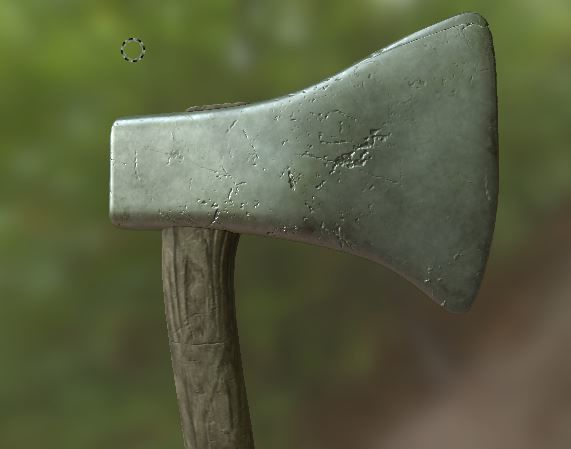wooden axe Free 3D model_1
