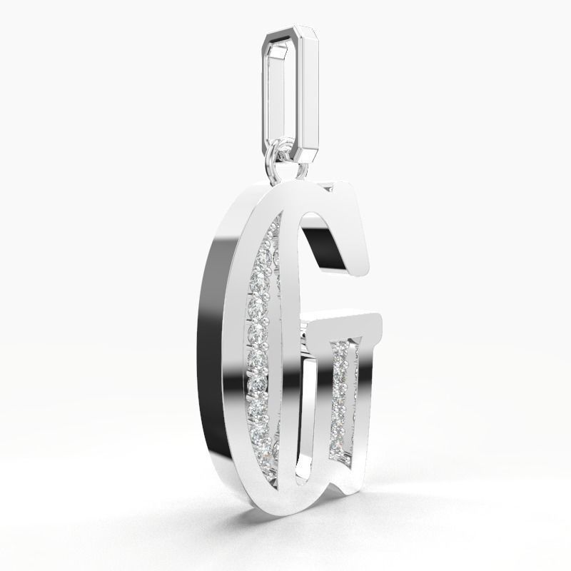 G SCRIPT DIAMOND PENDANT 3D print model_9