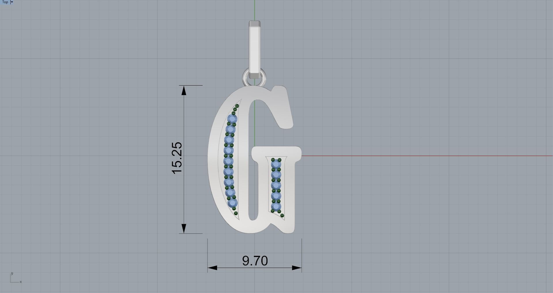 G SCRIPT DIAMOND PENDANT 3D print model_5