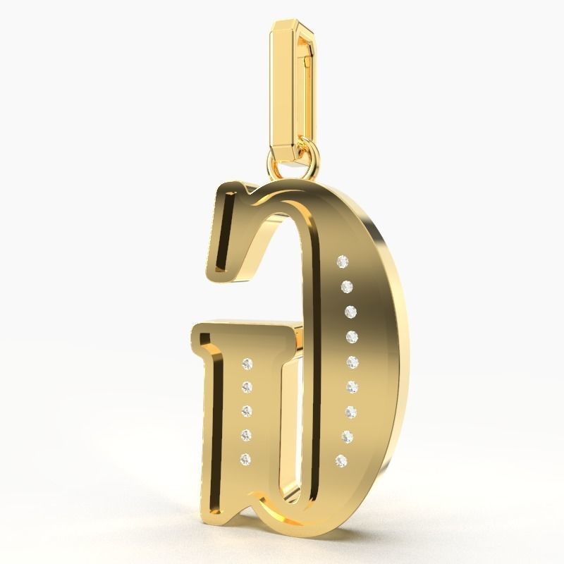G SCRIPT DIAMOND PENDANT 3D print model_1