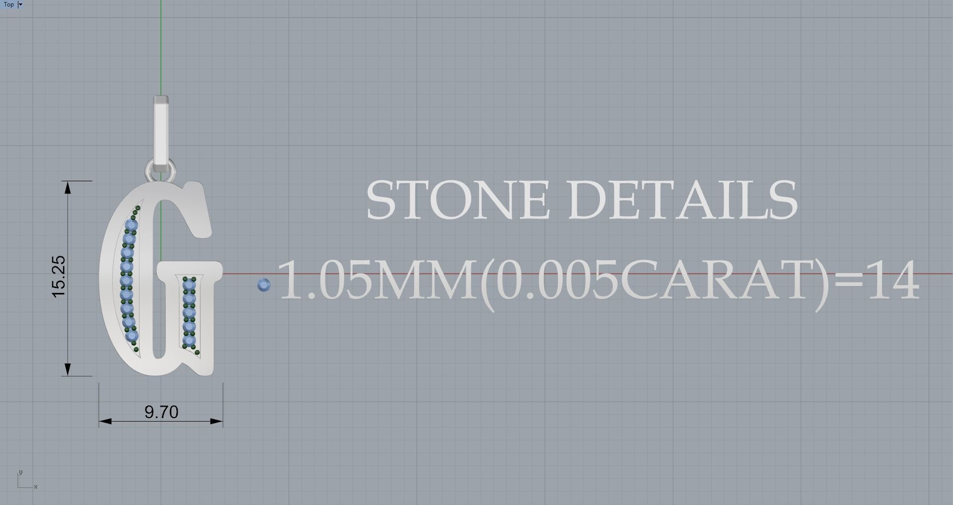 G SCRIPT DIAMOND PENDANT 3D print model_6