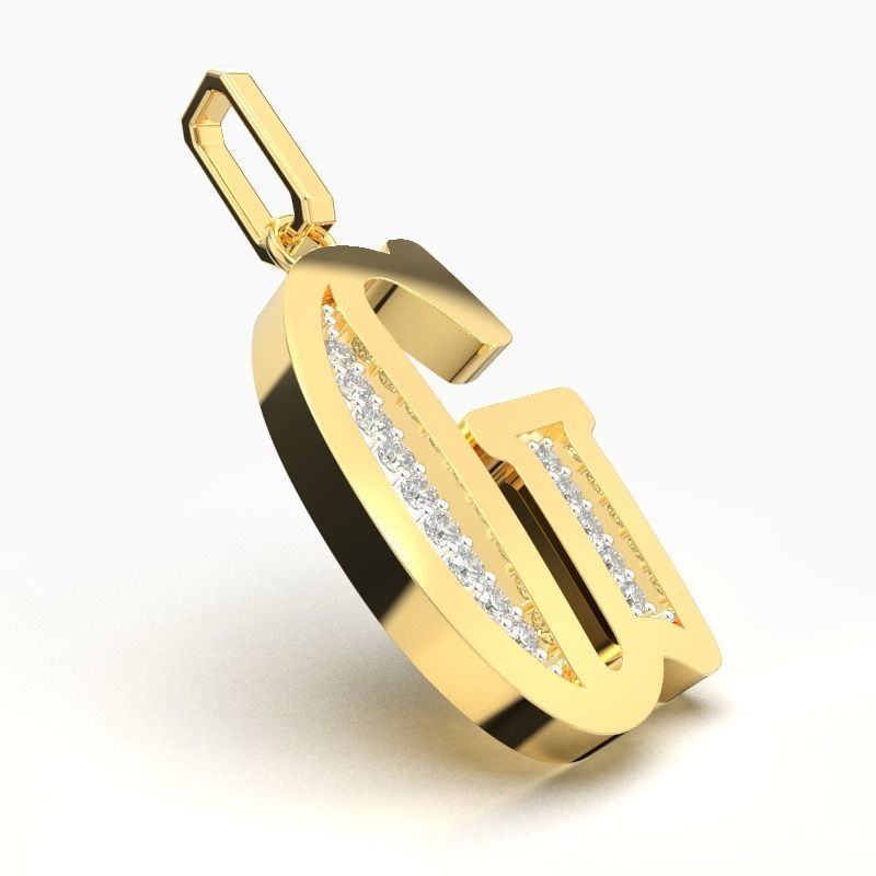 G SCRIPT DIAMOND PENDANT 3D print model_2