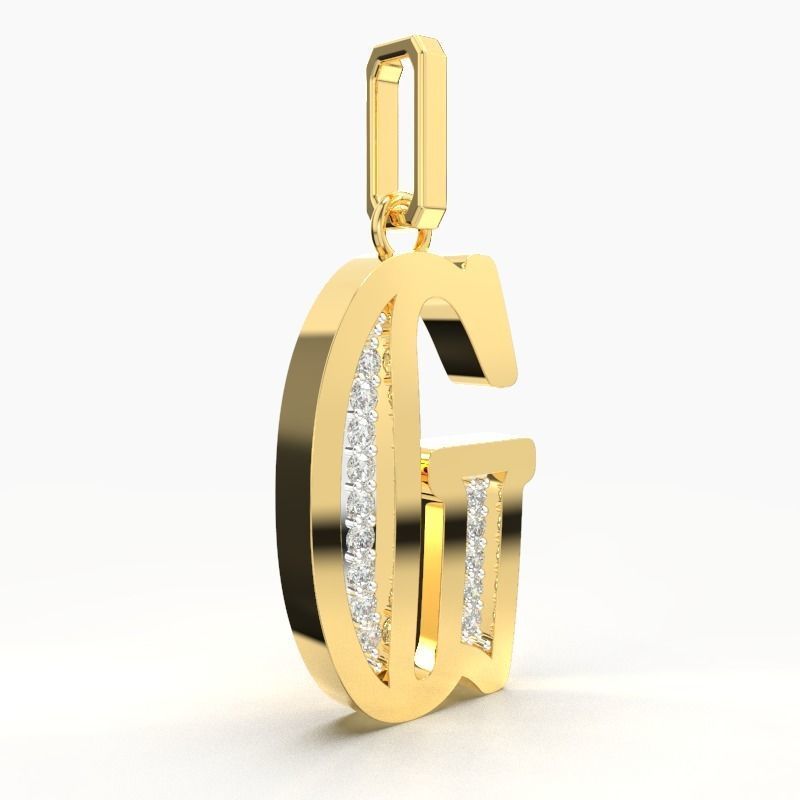 G SCRIPT DIAMOND PENDANT 3D print model_3