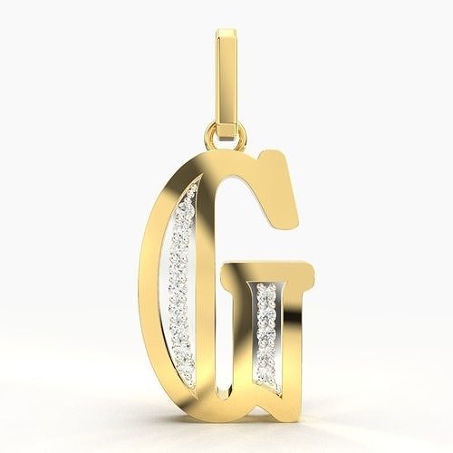 G SCRIPT DIAMOND PENDANT 3D print model
