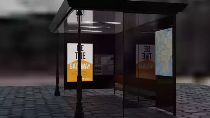 3D MODEL OF A BUS STOP