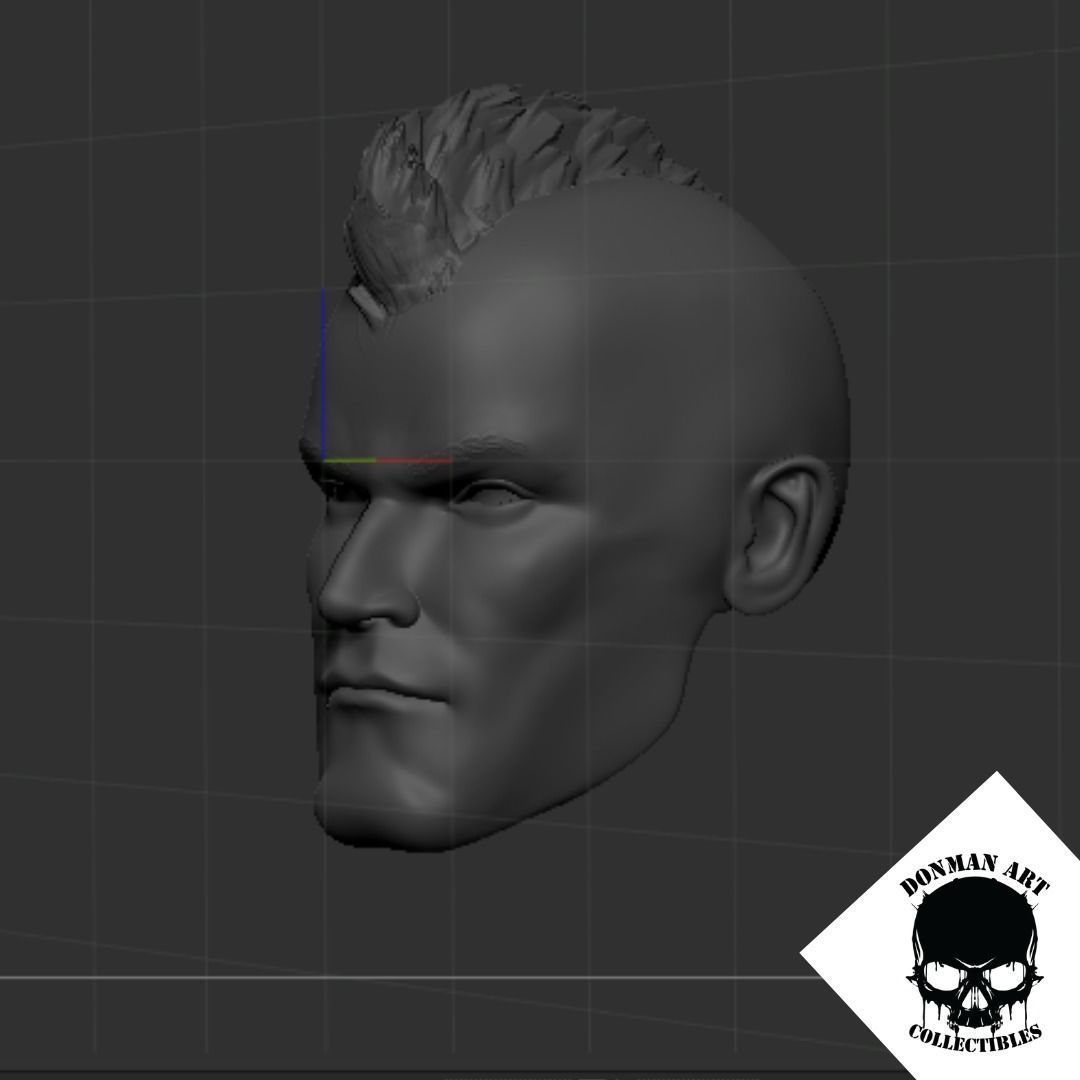 The Punk Head for 6 inch action figures 3D print model_5