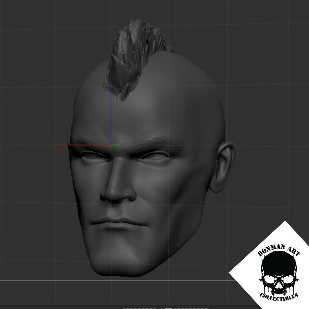 The Punk Head for 6 inch action figures 3D print model_20