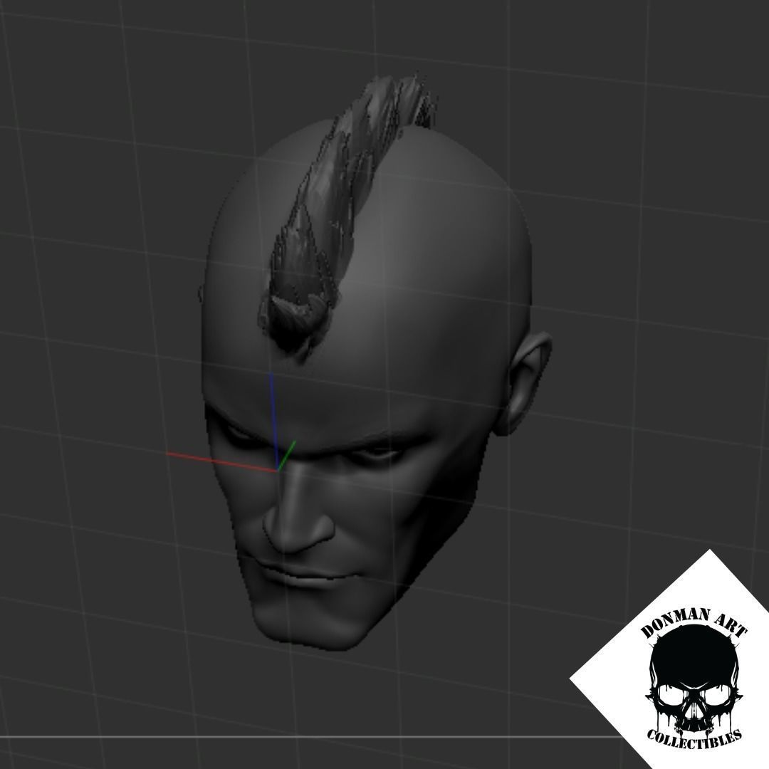 The Punk Head for 6 inch action figures 3D print model_7