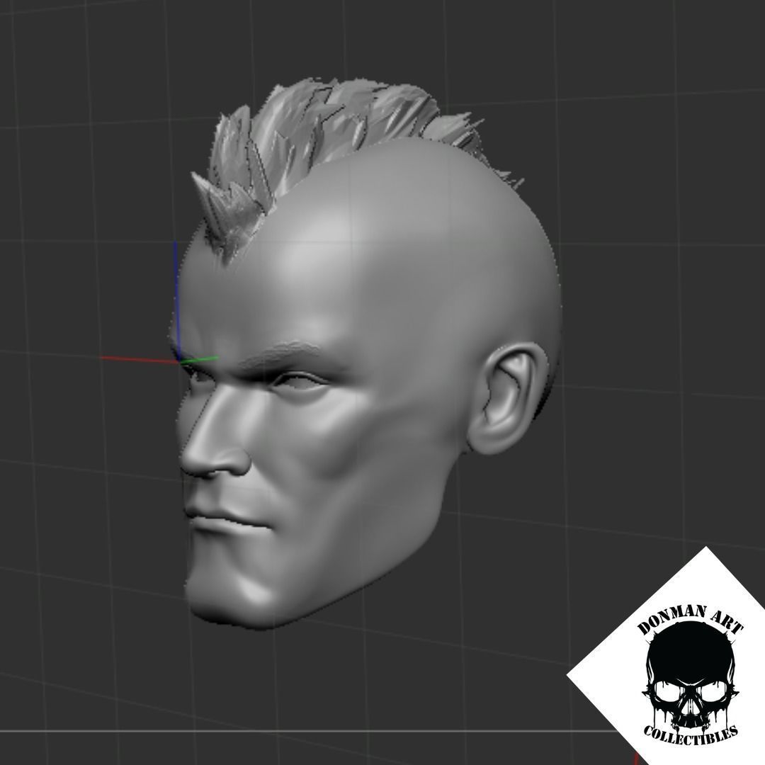 The Punk Head for 6 inch action figures 3D print model_18