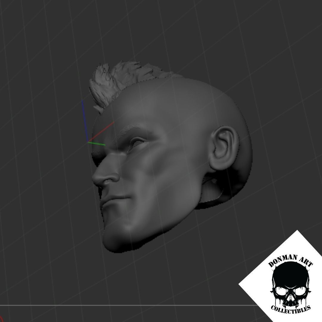 The Punk Head for 6 inch action figures 3D print model_11