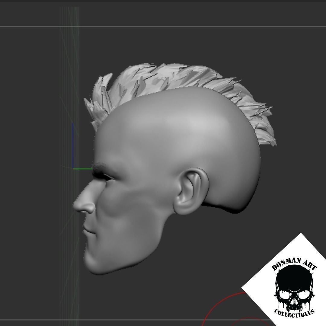 The Punk Head for 6 inch action figures 3D print model_16
