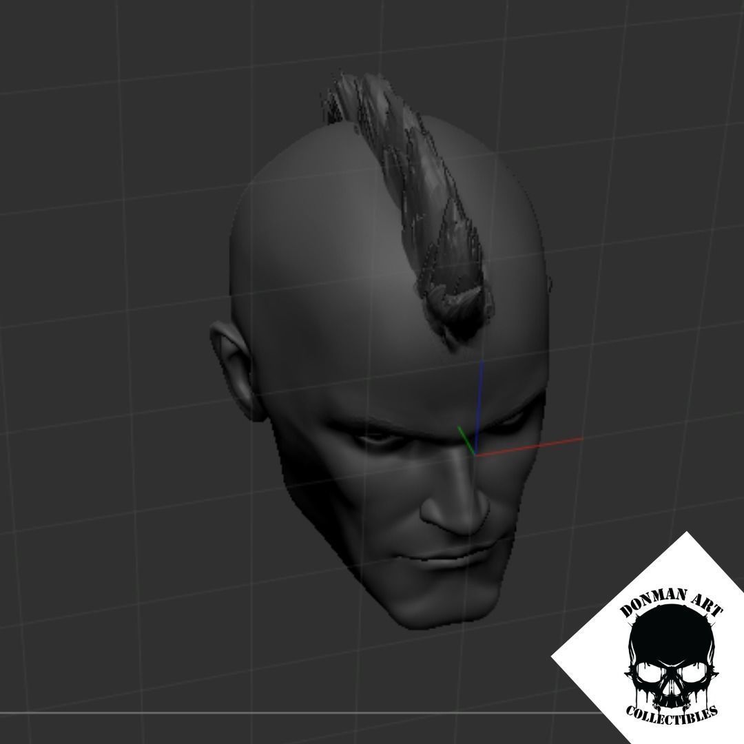 The Punk Head for 6 inch action figures 3D print model_8