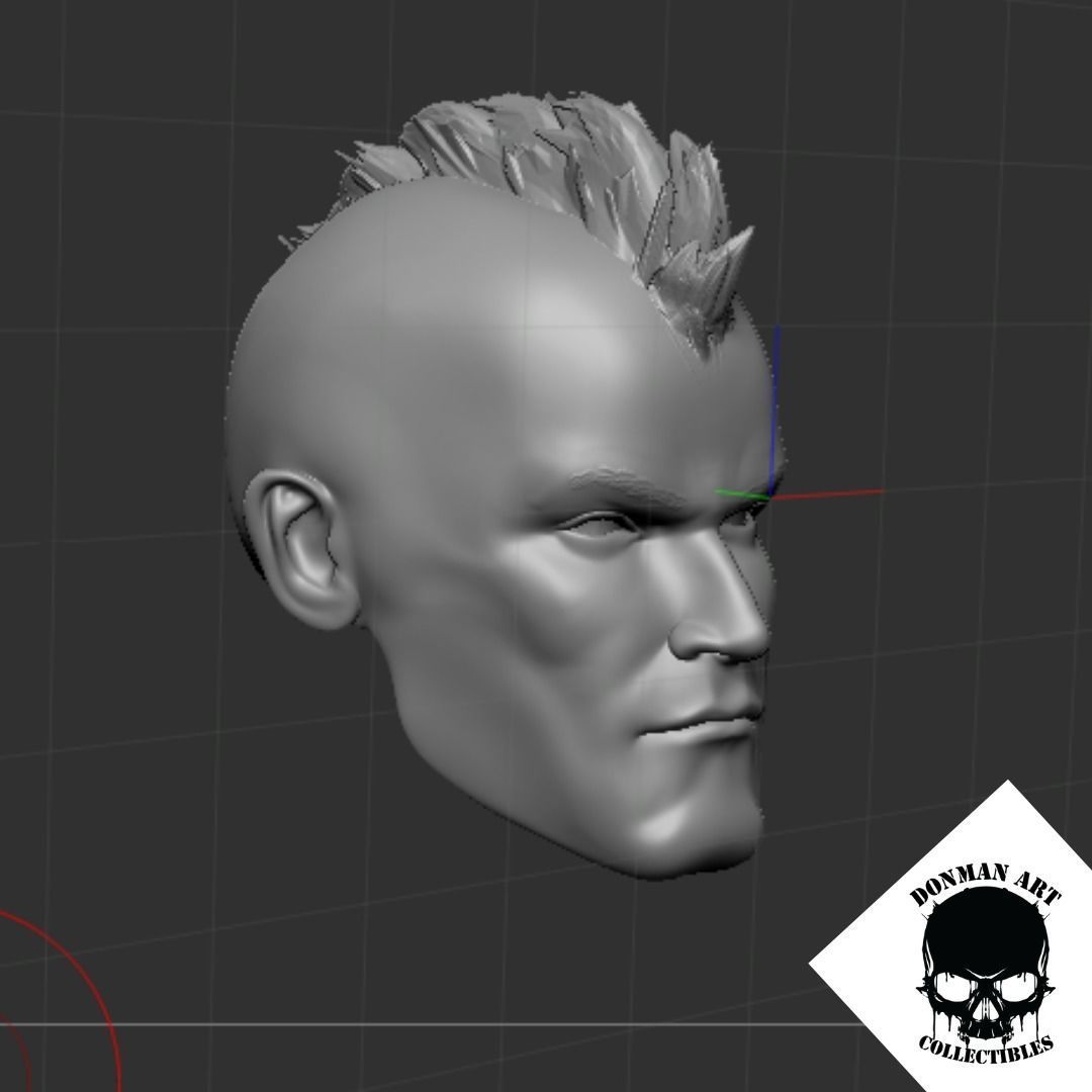 The Punk Head for 6 inch action figures 3D print model_19