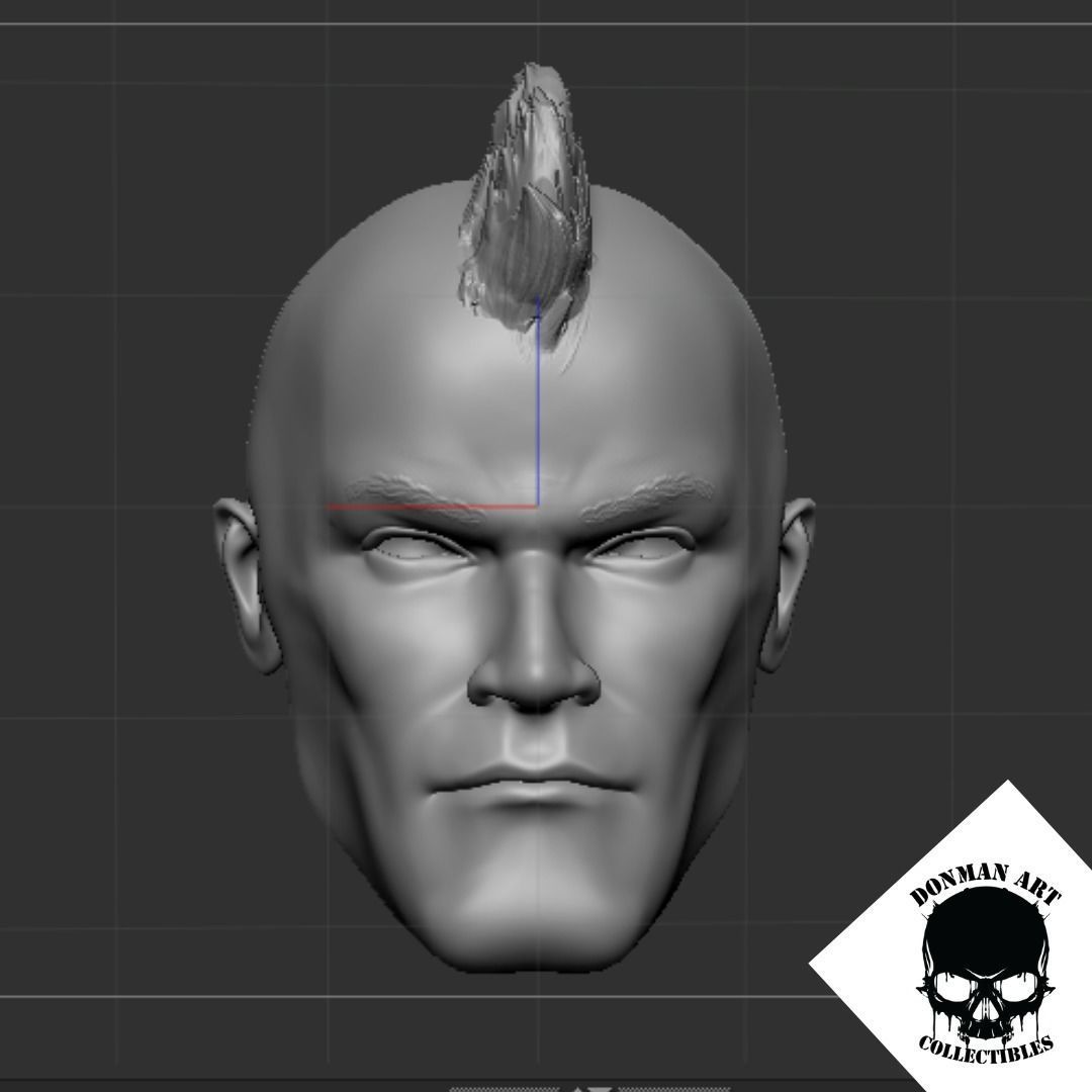 The Punk Head for 6 inch action figures 3D print model_15