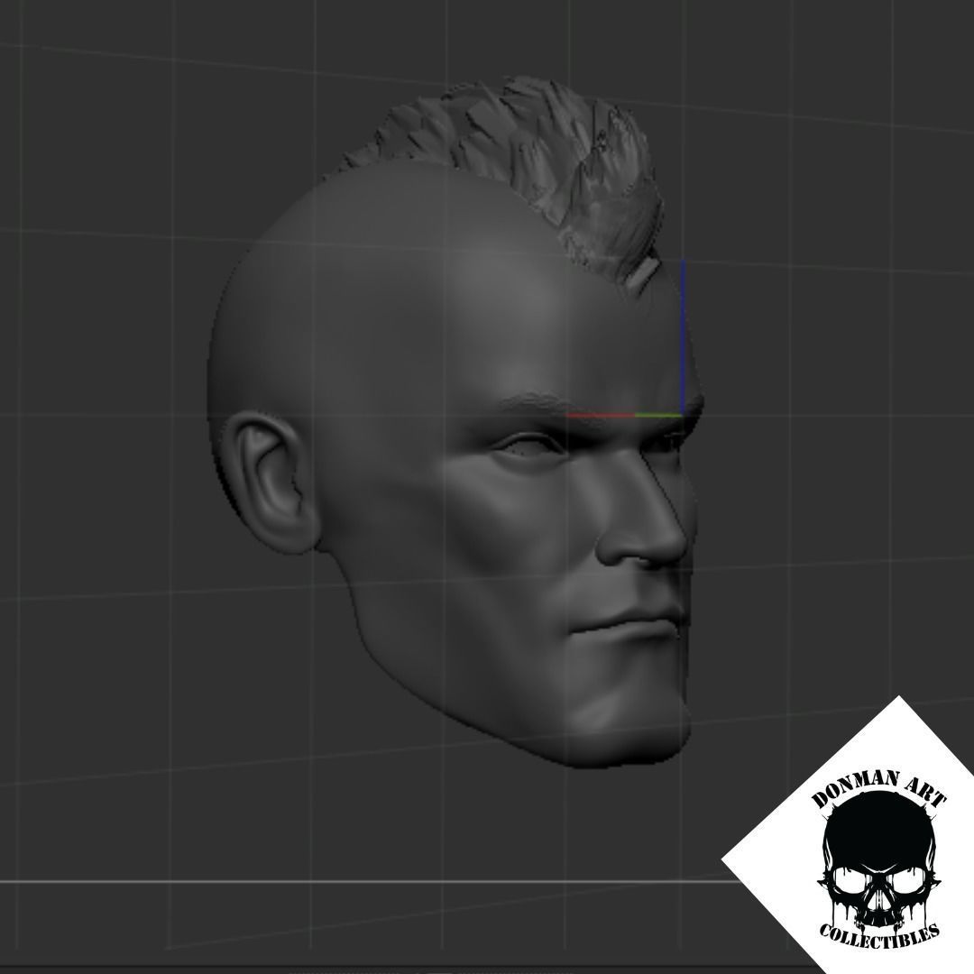 The Punk Head for 6 inch action figures 3D print model_6