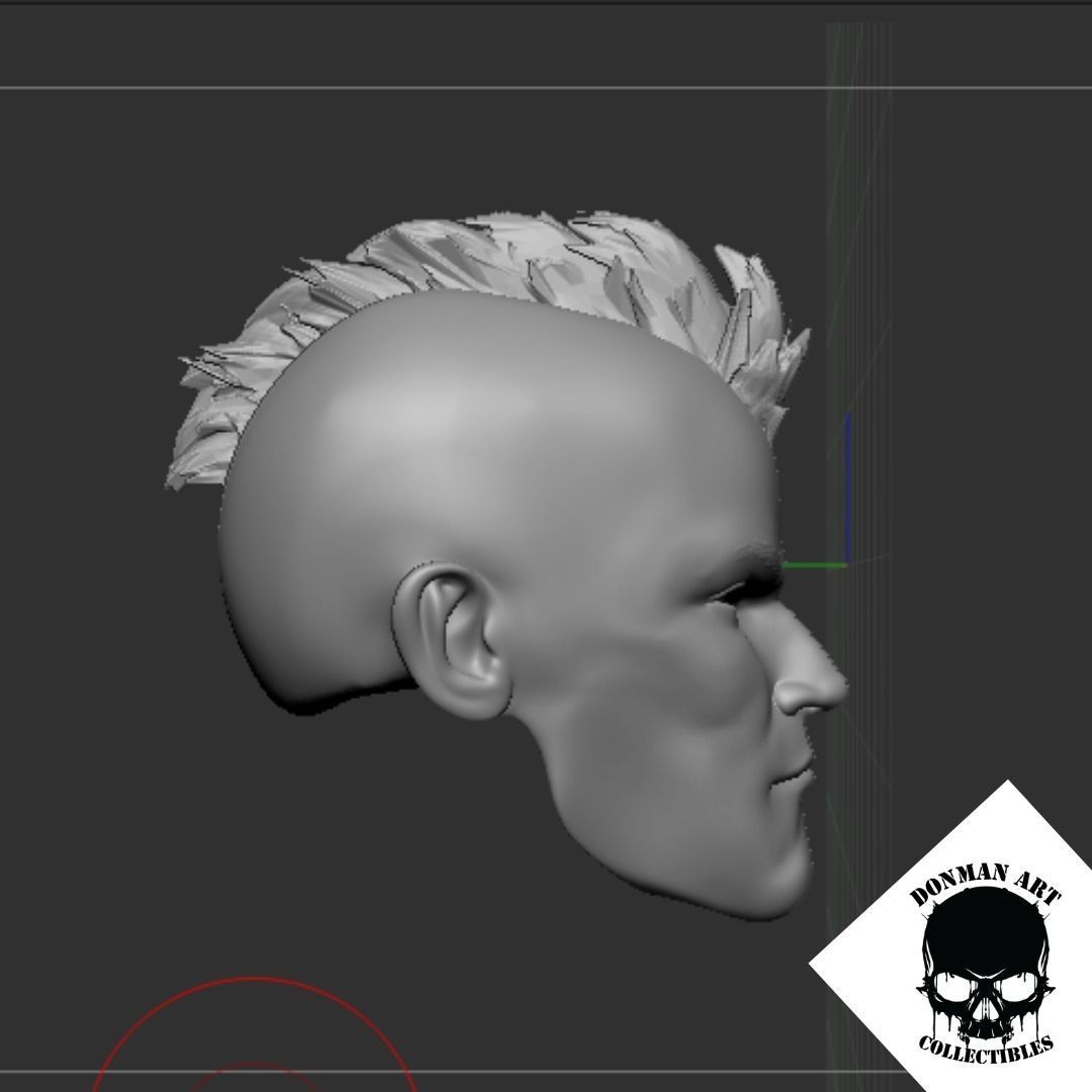 The Punk Head for 6 inch action figures 3D print model_17