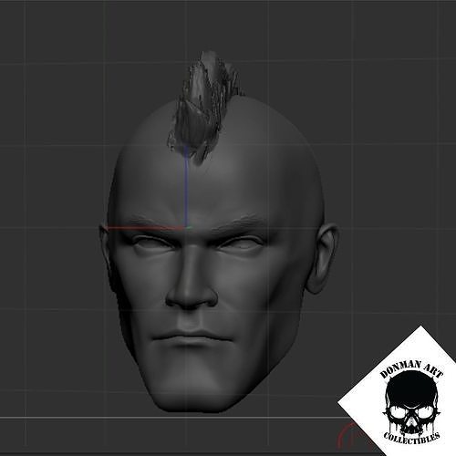 The Punk Head for 6 inch action figures 3D print model