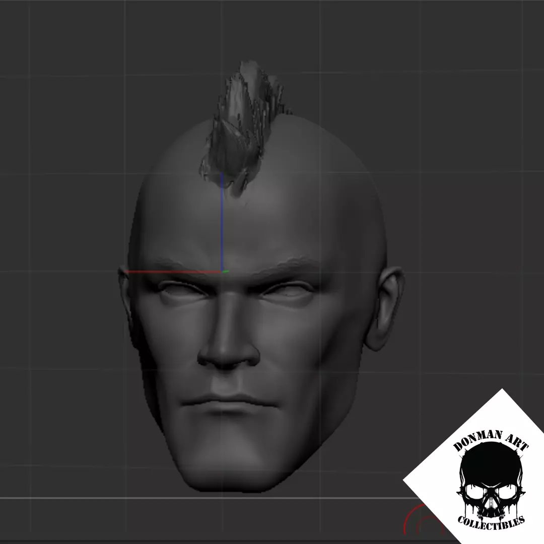 The Punk Head for 6 inch action figures 3D print model_0