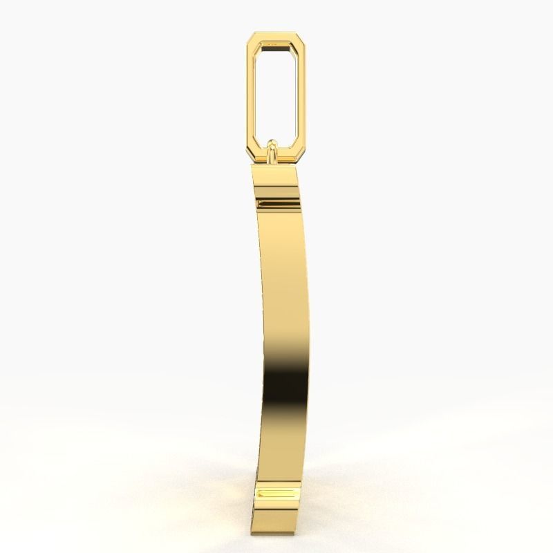 H SCRIPT DIAMOND PENDANT 3D print model_3