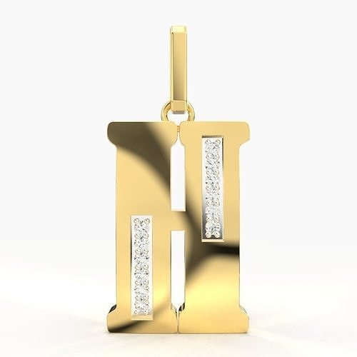 H SCRIPT DIAMOND PENDANT 3D print model
