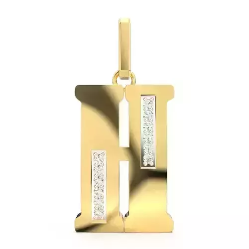 H SCRIPT DIAMOND PENDANT 3D print model
