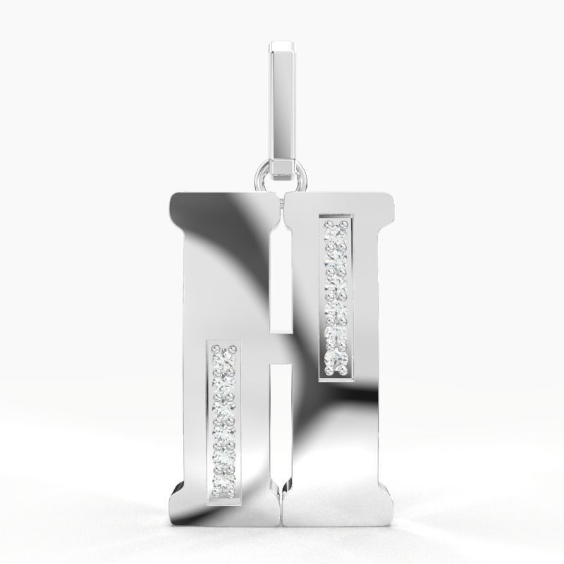 H SCRIPT DIAMOND PENDANT 3D print model_9
