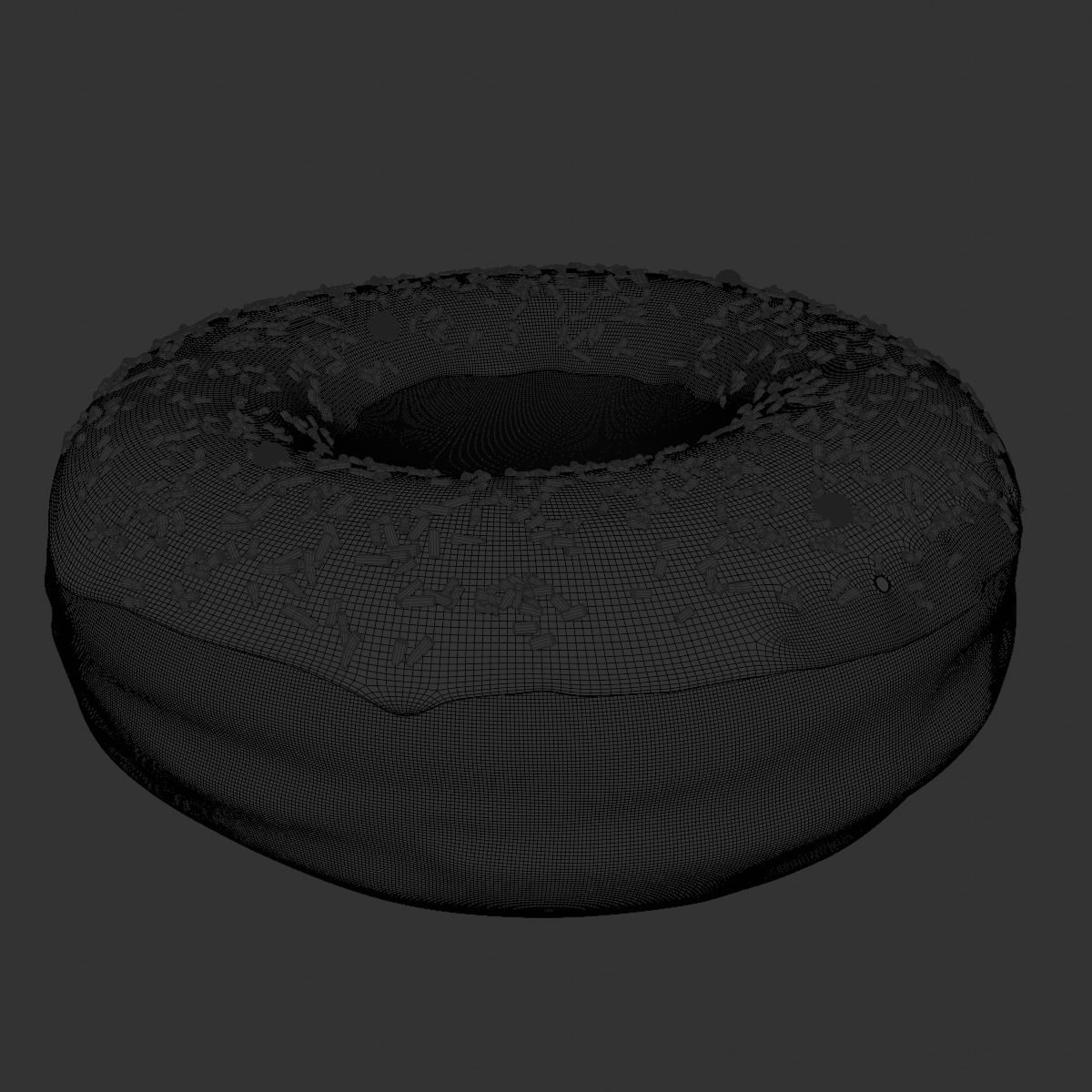 Donut with sprinkles 3D model_8