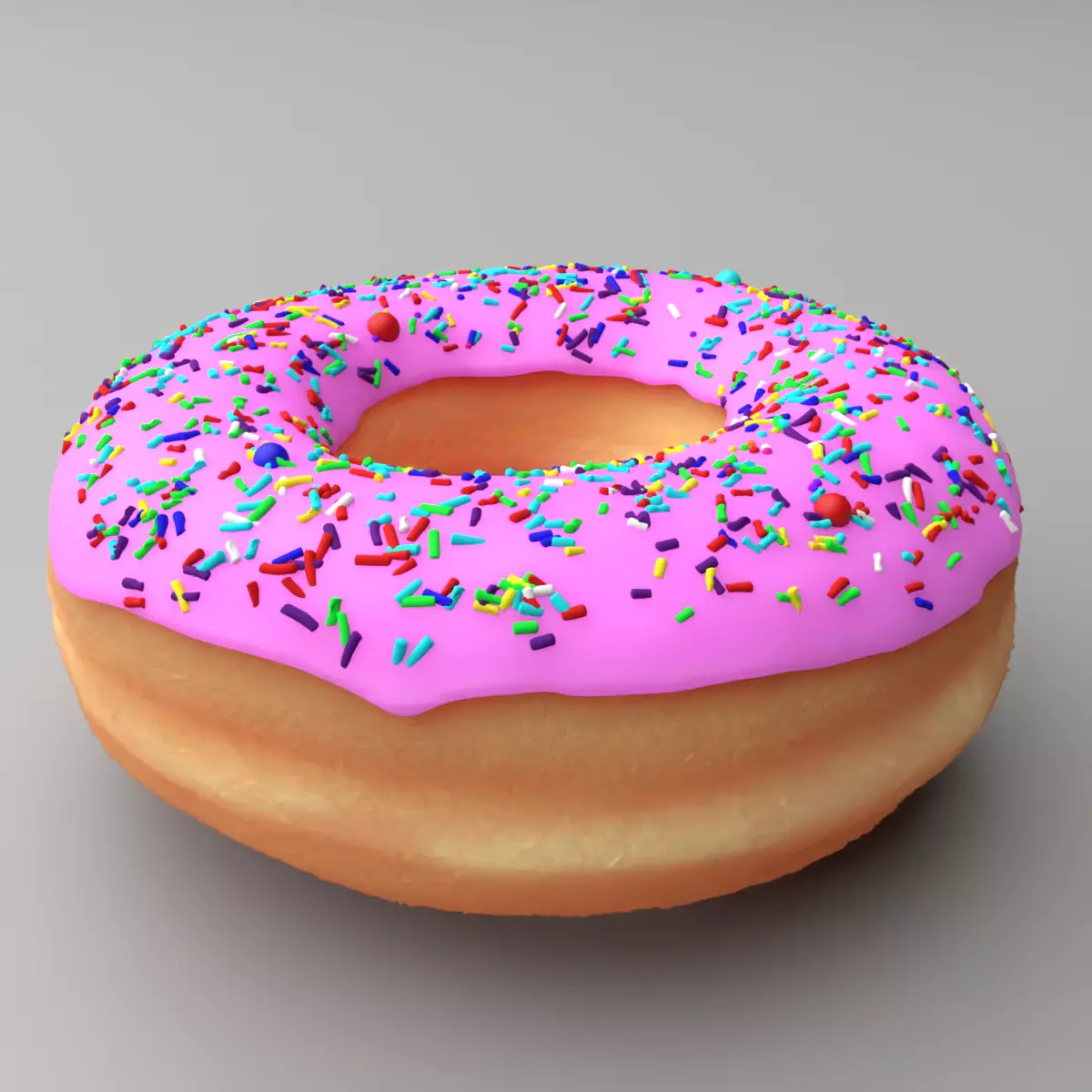 Donut with sprinkles 3D model_0