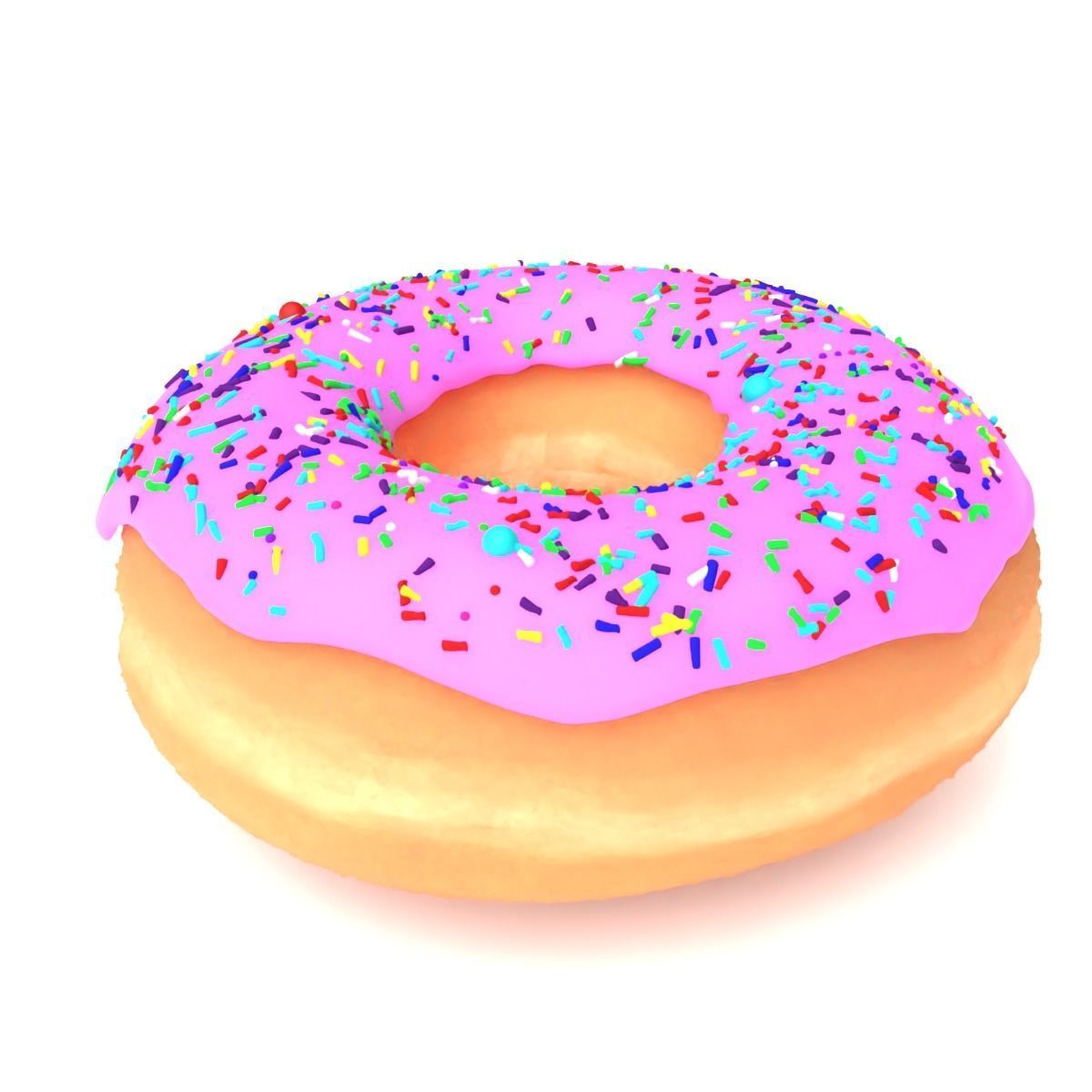 Donut with sprinkles 3D model_4