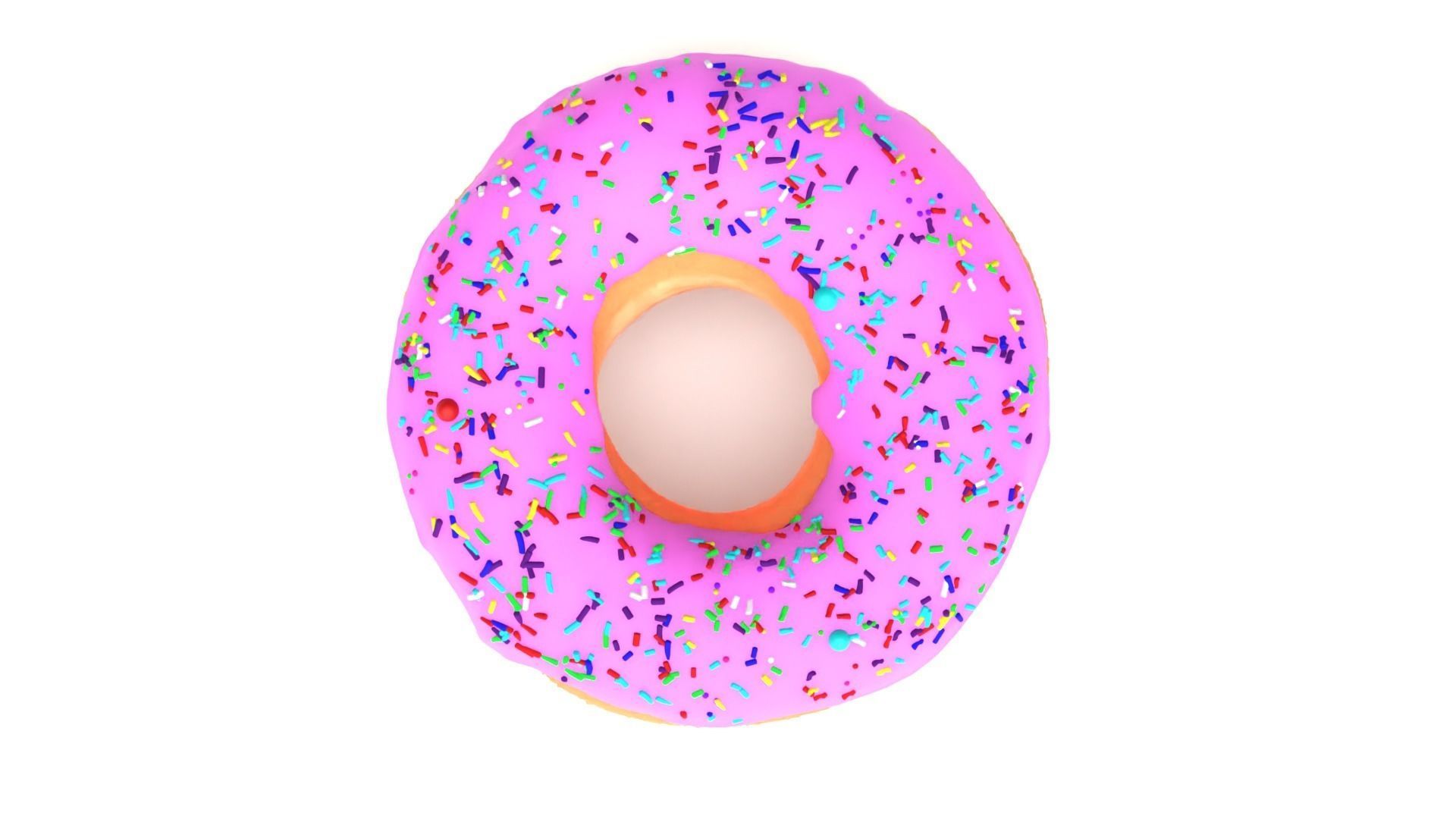 Donut with sprinkles 3D model_2