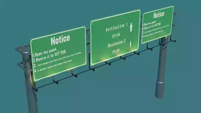 Highway Signboards Free low-poly 3D model