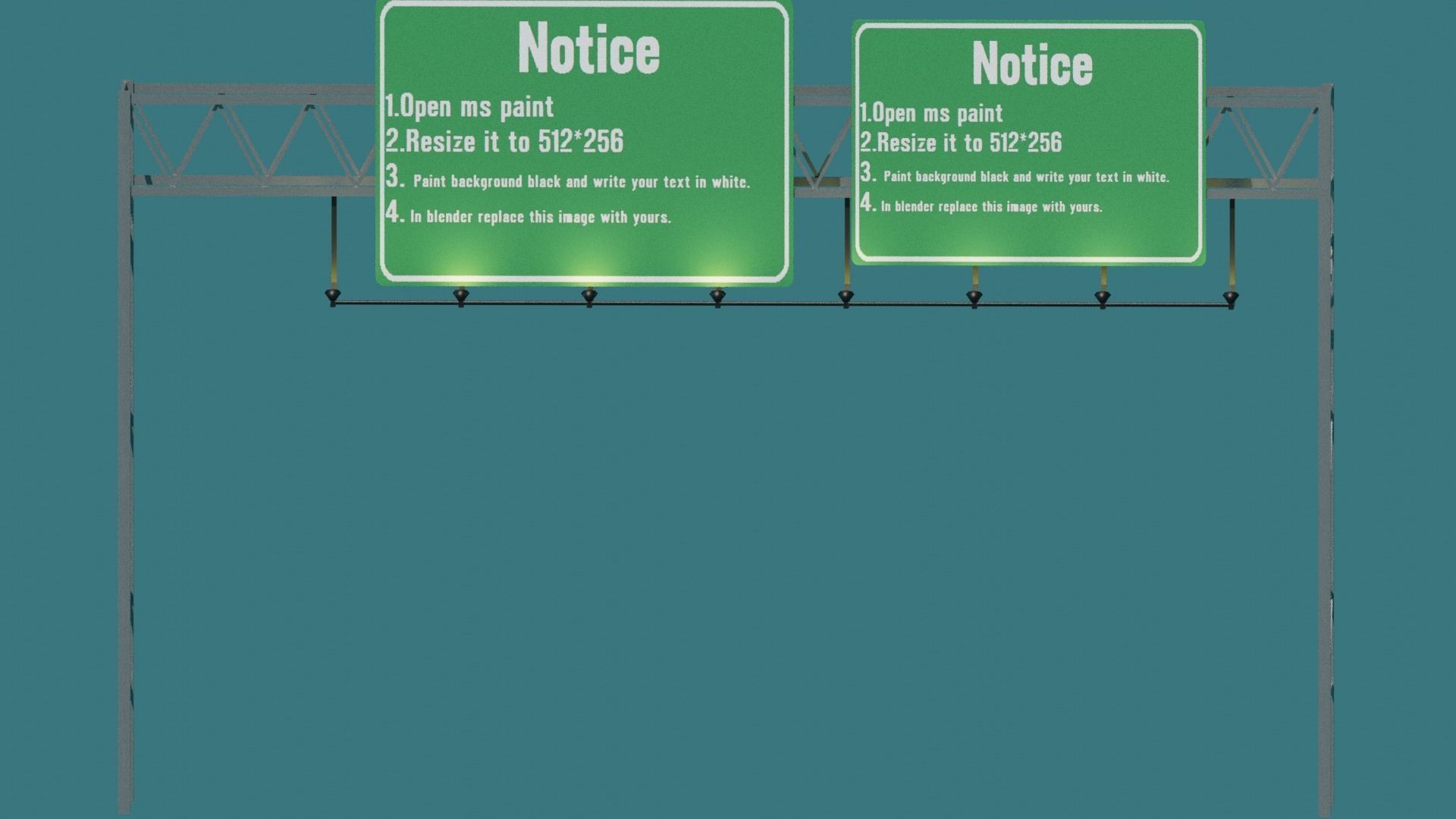 Highway Signboards Free low-poly 3D model_3