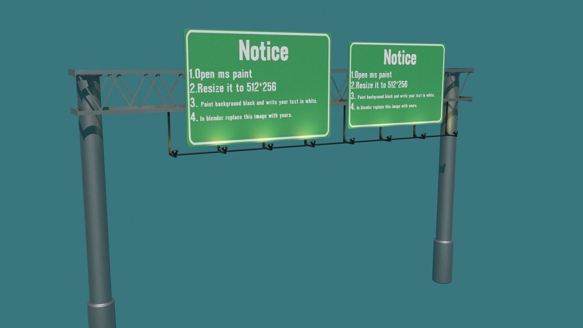 Highway Signboards Free low-poly 3D model_4