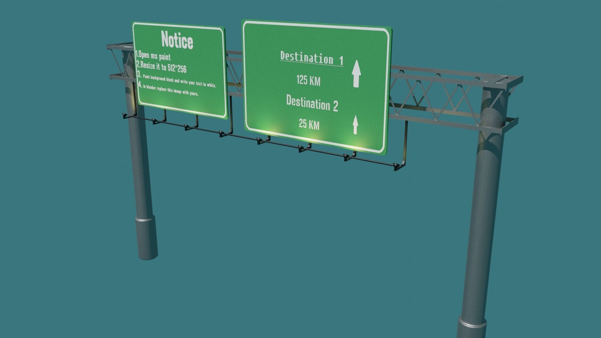 Highway Signboards Free low-poly 3D model_2