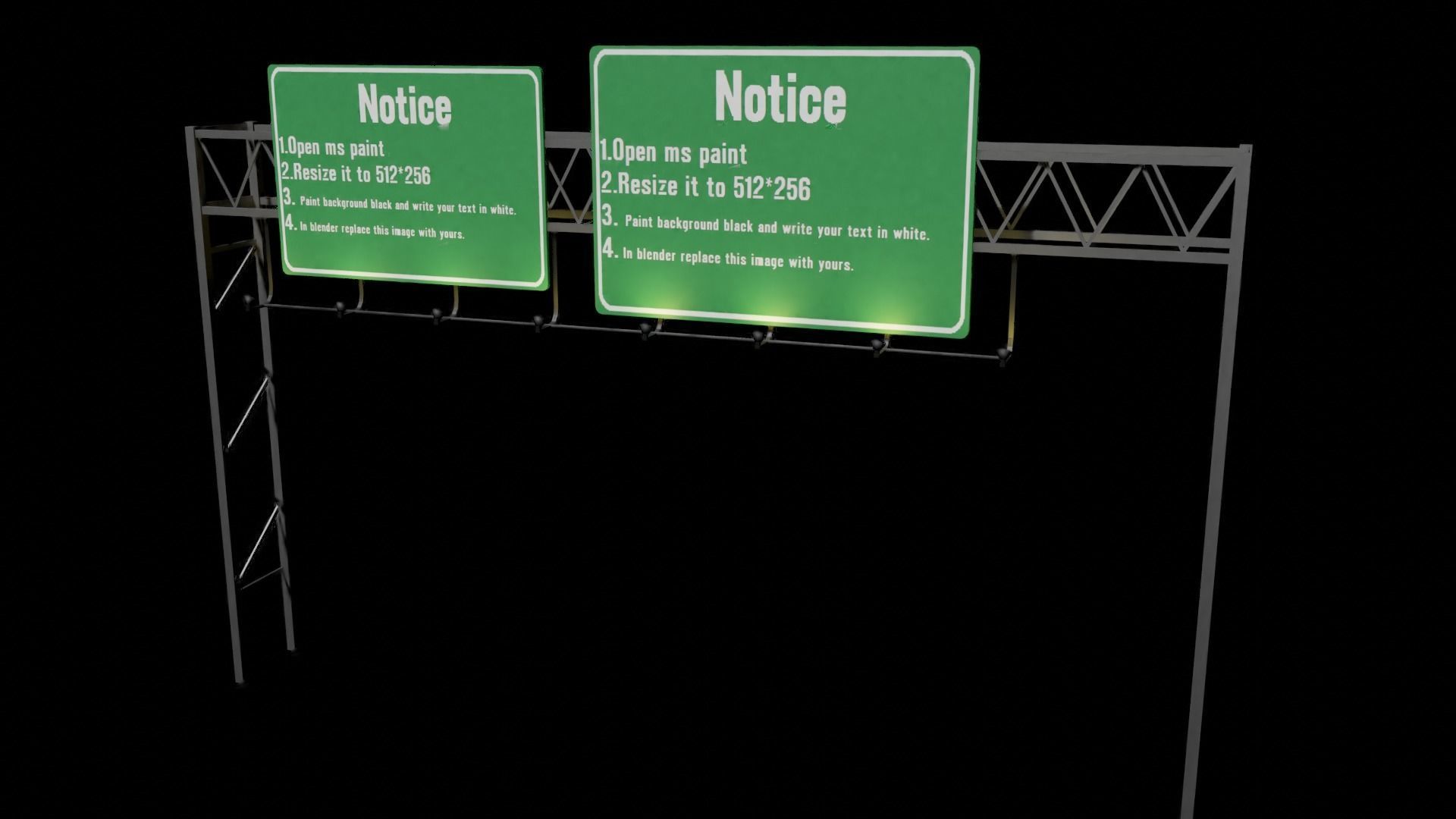 Highway Signboards Free low-poly 3D model_1