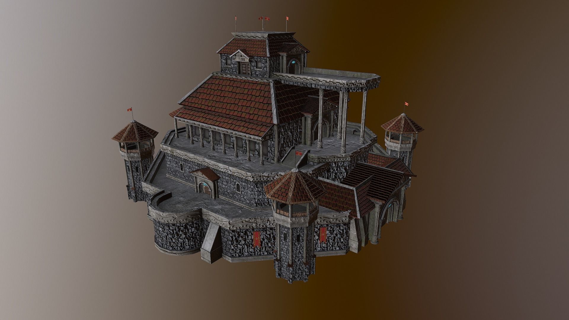  Medieval Castle Level 20 3D model_32