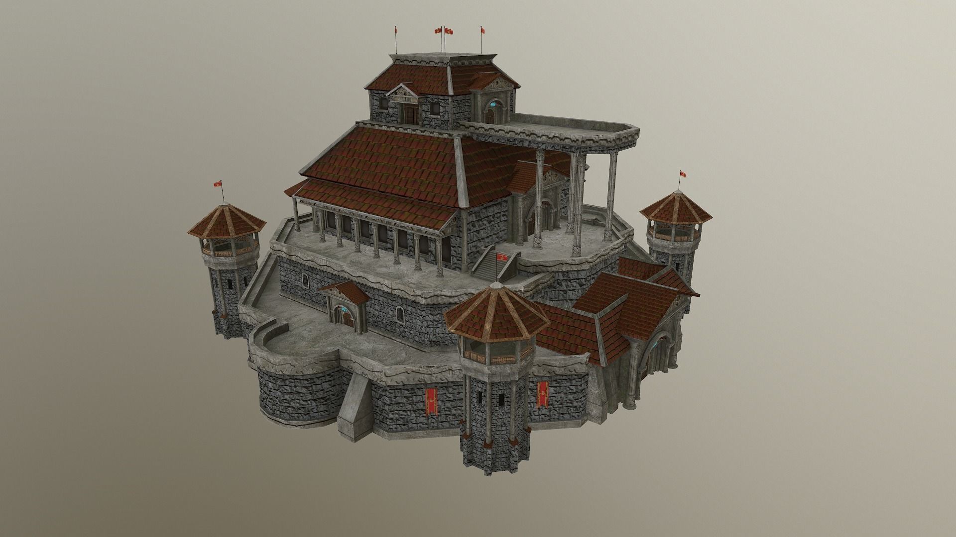  Medieval Castle Level 20 3D model_40