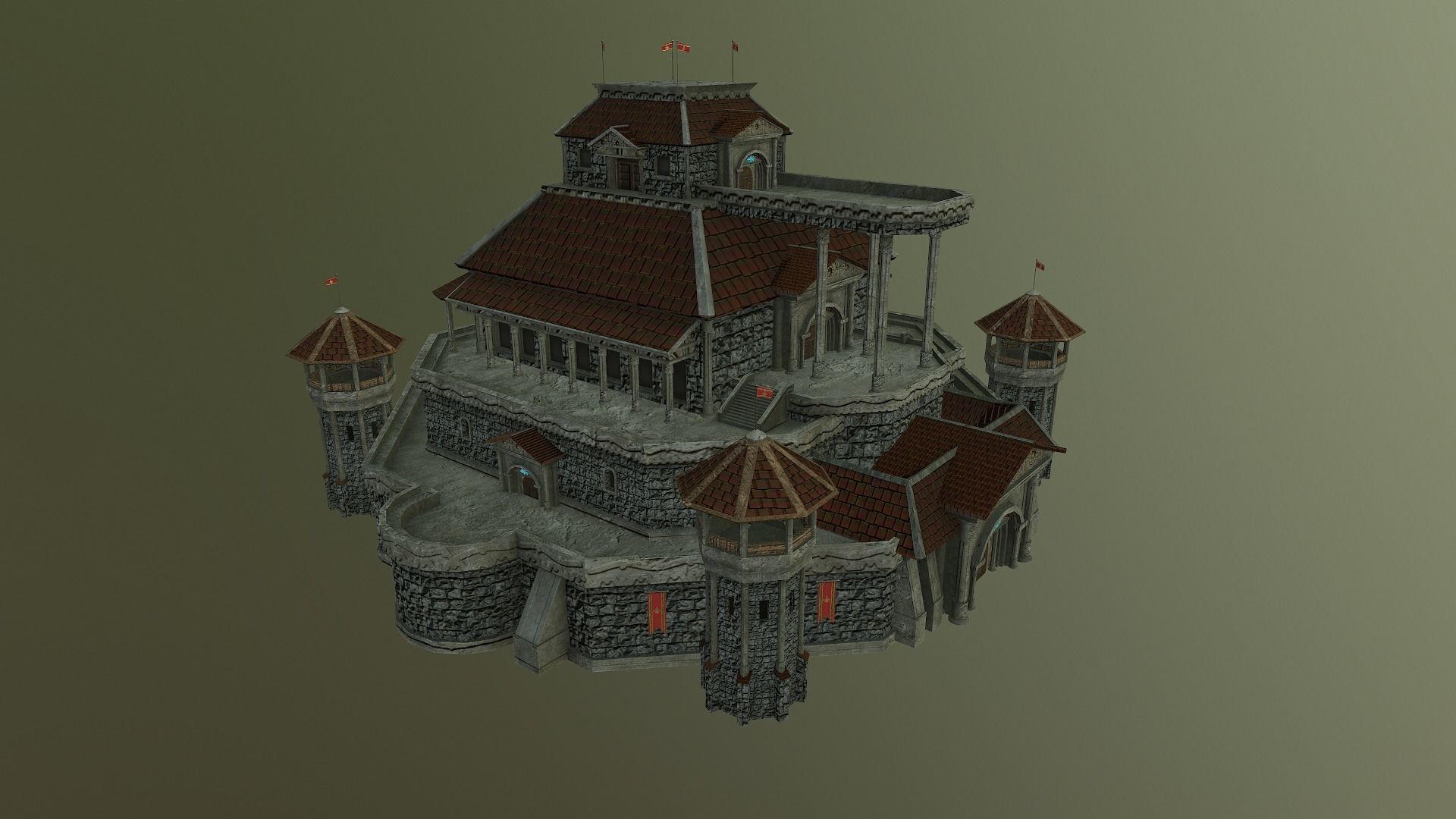  Medieval Castle Level 20 3D model_39