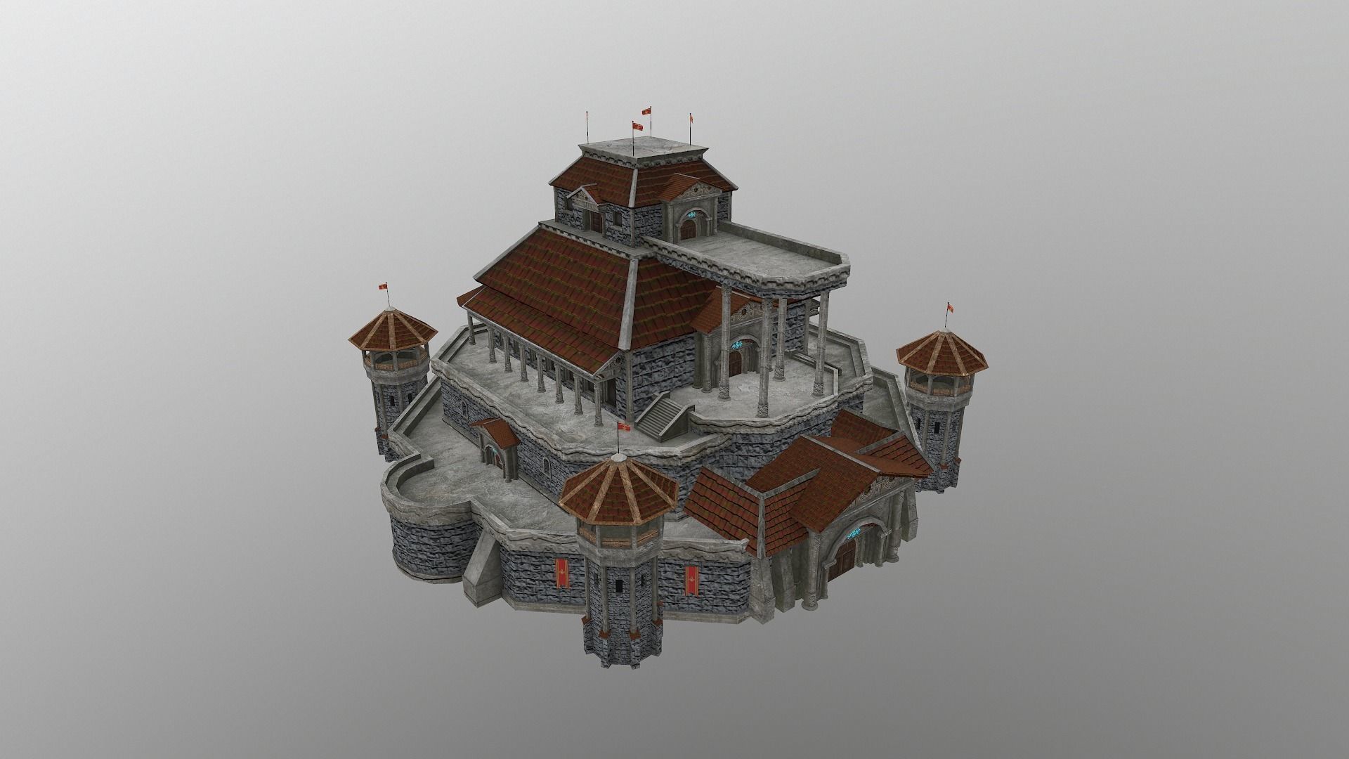  Medieval Castle Level 20 3D model_24